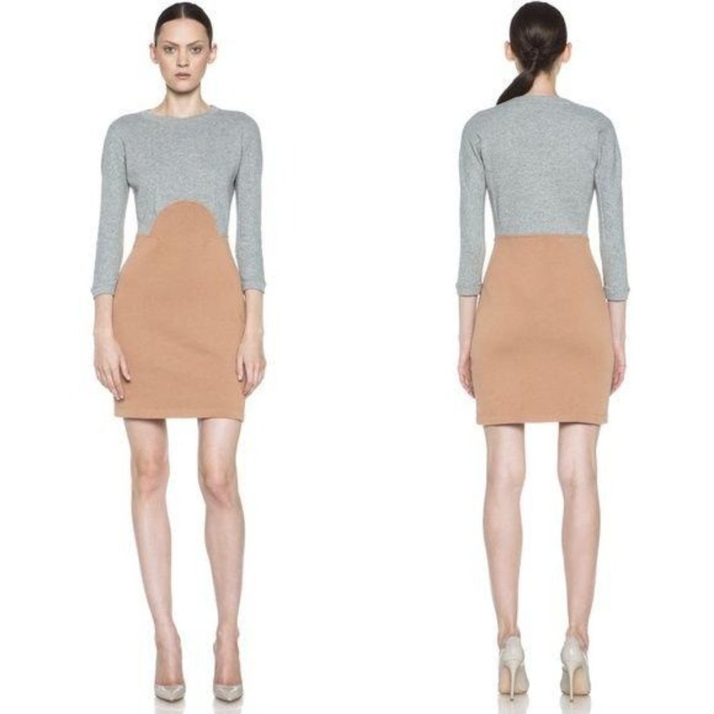Carven Sweatshirt Color Block Long Sleeve Mini Dre